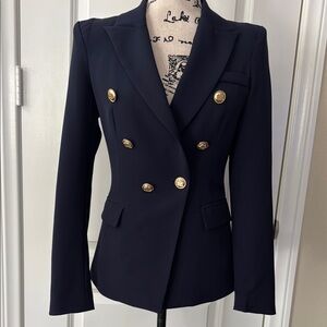 Attentif Paris Elegant Navy Double-Breasted Women's Blazer